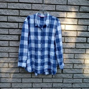 Joules Blue Gingham Jeanne Linen Shirt